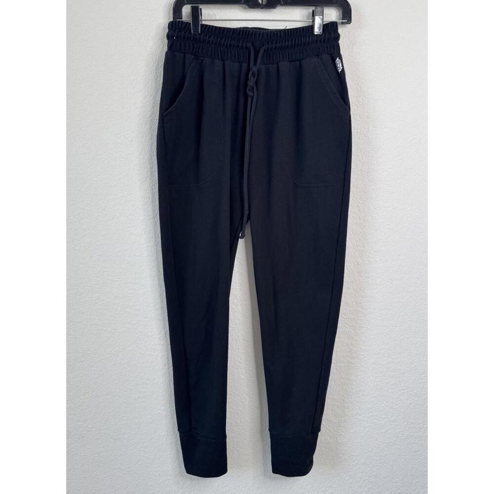 Free‎ People FP Movement Pants Womens Medium Black Joggers Sweatpants Drawstring